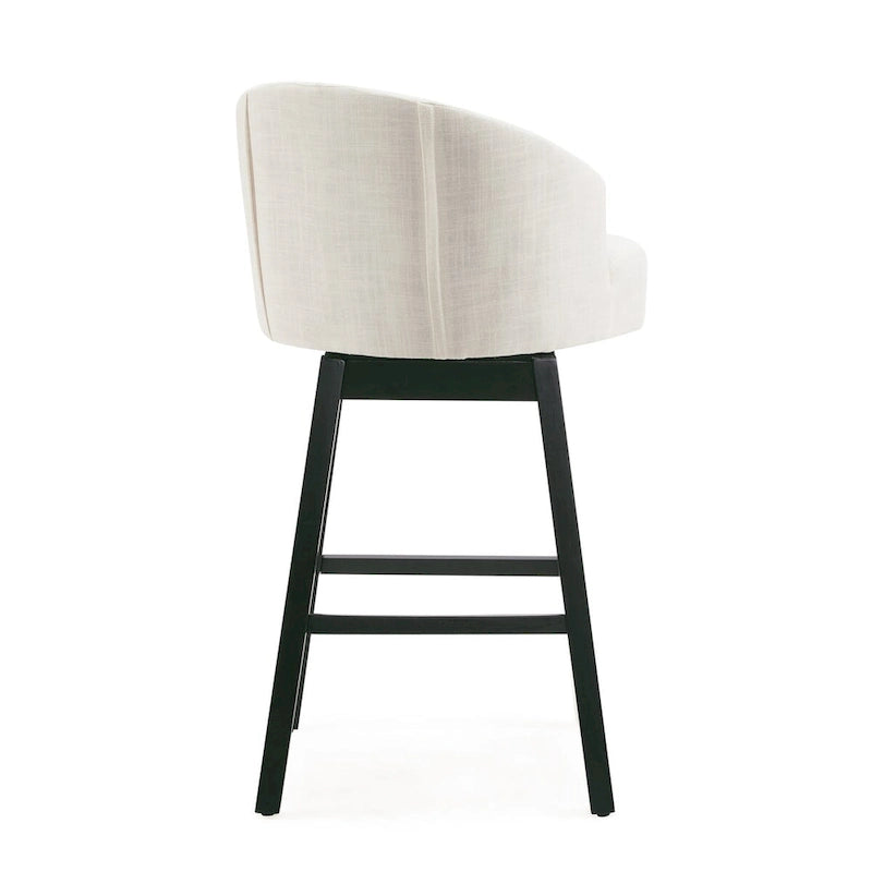 Set di 2 sgabelli da bar girevoli senza braccioli, Naturale e Beige / Nero e Beige / Wengé e Marrone, Altezza seduta 33,25"