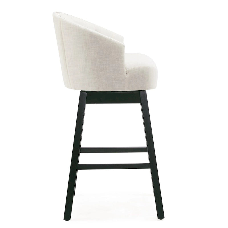 Set di 2 sgabelli da bar girevoli senza braccioli, Naturale e Beige / Nero e Beige / Wengé e Marrone, Altezza seduta 33,25"