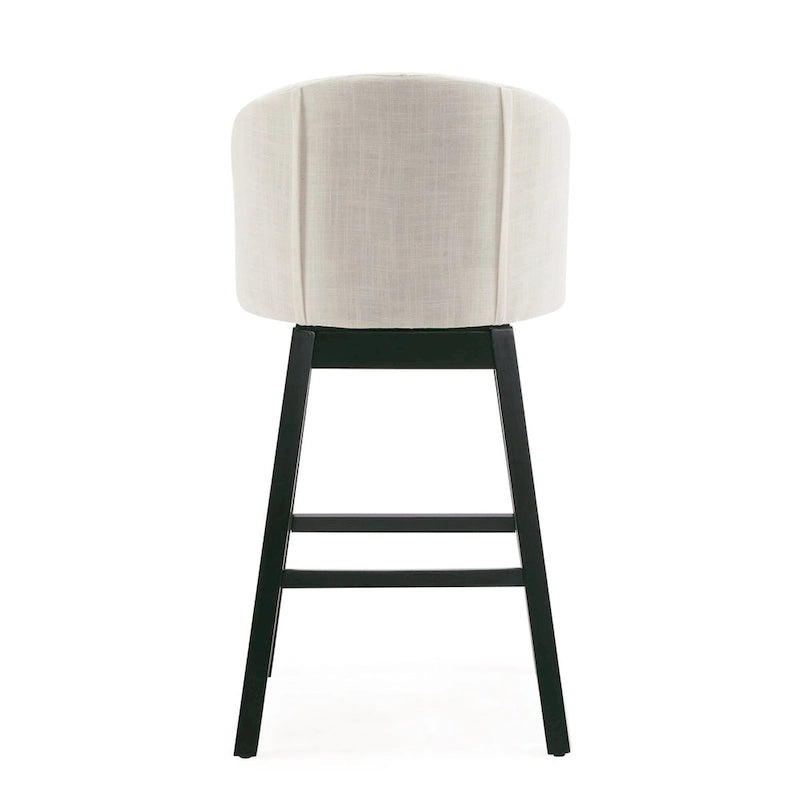 Set di 2 sgabelli da bar girevoli senza braccioli, Naturale e Beige / Nero e Beige / Wengé e Marrone, Altezza seduta 33,25"
