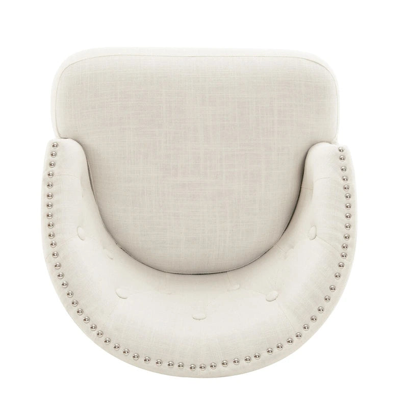 Set di 2 sgabelli da bar girevoli senza braccioli, Naturale e Beige / Nero e Beige / Wengé e Marrone, Altezza seduta 33,25"